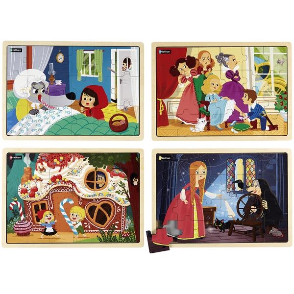Puzzles en bois pour enfants de 2 à 5 ans - Puzzle de 24 pièces pour les  tout-petits Puzzles pour enfants d'âge préscolaire - Lot de 4 puzzles  éducatifs à thème pour