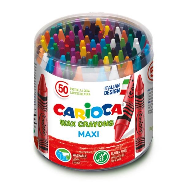 WAX CRAYONS JUMBO Pot 60 crayons à la cire couloeurs PASTEL + 1