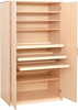 Image sur Armoire haute avec portes battantes et 8 étagères, bouleau