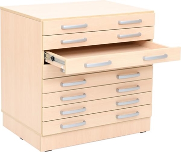 Image de Armoire M avec 8 larges tiroirs sur socle BLANC