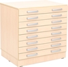 Image sur Armoire M avec 8 larges tiroirs sur socle BLANC