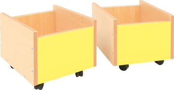 Image de Banc avec 2 bacs à roulettes jaune clair