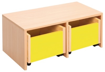 Image de Banc avec 2 bacs à roulettes citron vert