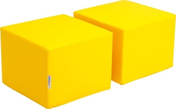 Image de Poufs jaune, lot de 2