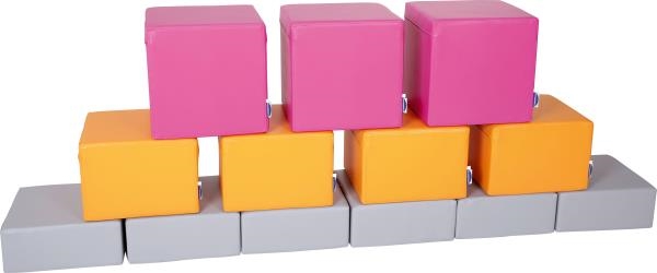 Image sur Blocs mousse, les 13, gris/orange/rose