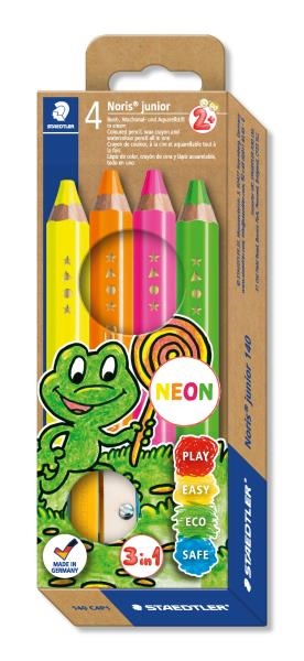 Image sur Noris junior crayon de couleur 3-in-1 - set 4 pc neon