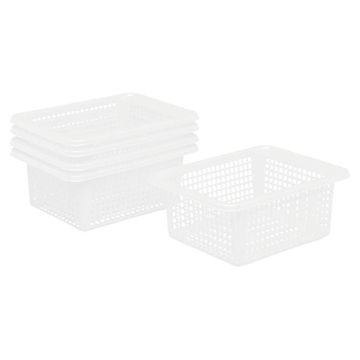 Image de Paniers plastique blanc - Lot de 5