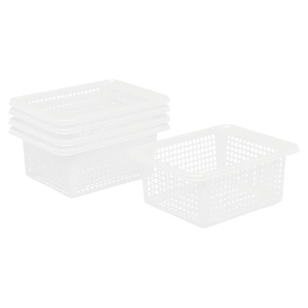 Image sur Paniers plastique blanc - Lot de 5