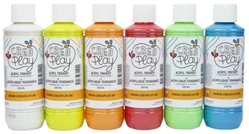 Image de Peinture acrylique tendance, les 6 flacons de 250 ml