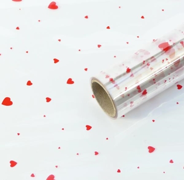 Image de Papier cellophane coeurs, rouleau 10 m