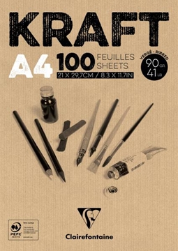 Image de Papier kraft brun 90 gr A4, par 100