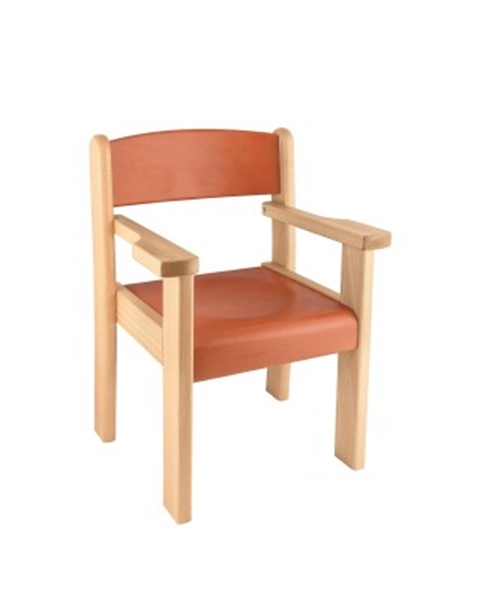 Image sur Chaise empilable en bois avec accoudoirs H 18 cm Hêtre