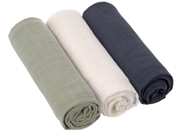 Image de Lingettes tetra Olive-Milky-Navy, 3 pièces