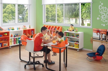 Image de Table à manger bébé pour 6 enfants - Orange