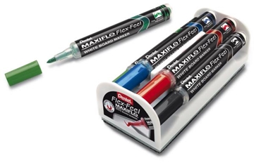 Image de Marqueurs Pentel Maxiflo Flex-Feel avec frotteur magnétique, les 4