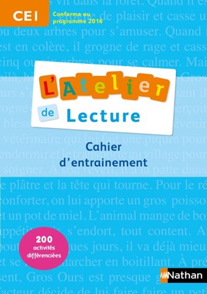 Image sur L'Atelier de lecture - Cahier d'entrainement - CE1