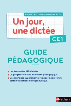 Image de Un jour, une dictée CE1 - Cahier corrigé + Guide PCF