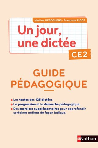 Image sur Un jour, une dictée CE2 - Cahier corrigé + Guide PCF