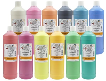 Image de Écogouache 1 litre, les 12 tons assortis