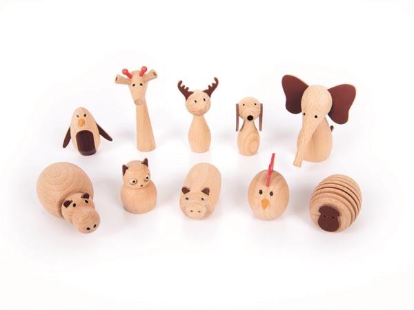 Image sur Animaux en bois, ensemble de 10