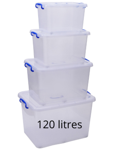 Image sur Boîte de rangement transparente 120 litres