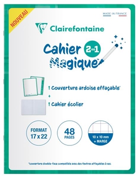 Image de Cahier magique Clairefontaine avec une ardoise, les 10