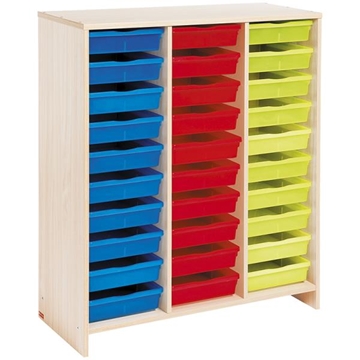 Image de Meuble haut 30 bacs multicolores - Bouleau