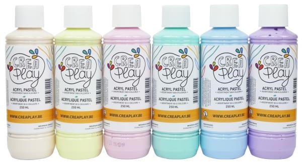 Image sur Peinture acrylique pastel, les 6 flacons de 250 ml