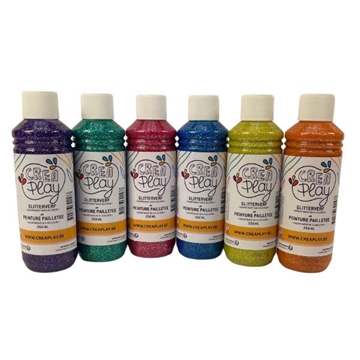 Image de Peinture pailletée 250 ml, les 6