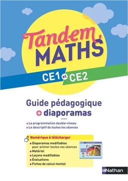 Image de Tandem - Maths CE1 et CE2 - Guide pédagogique + Diaporamas