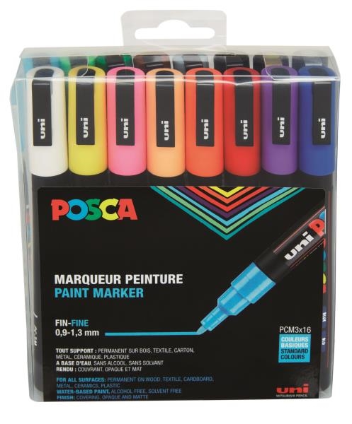 Image sur Marqueurs POSCA PC3M, set de 16