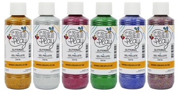 Image de Gel pailleté 250 ml, les 6 tons assortis