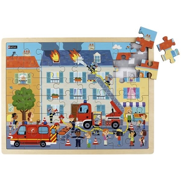 Image de Maxipuzzle bois - les pompiers