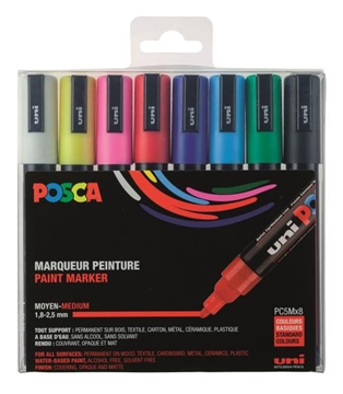 Image de Marqueurs POSCA PC5M, set de 8