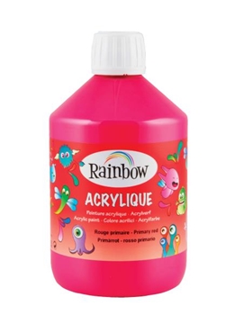 Image de Peinture acrylique mate Rainbow 500 ml rouge primaire