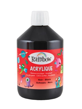 Image de Peinture acrylique mate Rainbow 500 ml noire