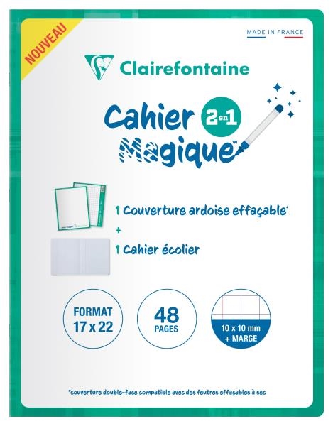 Image sur Cahier magique Clairefontaine avec une ardoise, les 10