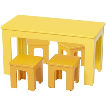 Image de Table + 4 tabourets vitamine - l'ensemble