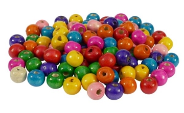 Image de Perles bois assorties 10 mm, les 100