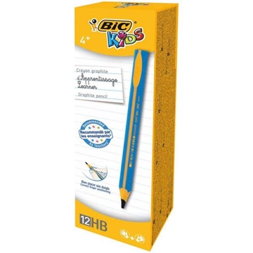 Image de Crayons graphite triangulaires “Bic" bleu, la pochette de 12