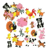 Image de Gommettes en néoprène adhésives "Animaux de la ferme"