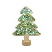 Image de Arbre de Noël sur socle en bois