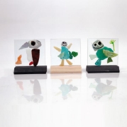 Image de Cadres en verre 15 x 15 cm avec support, lot de 10