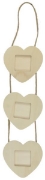 Image de Cadre en bois avec 3 coeurs
