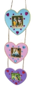Image de Cadre en bois avec 3 coeurs