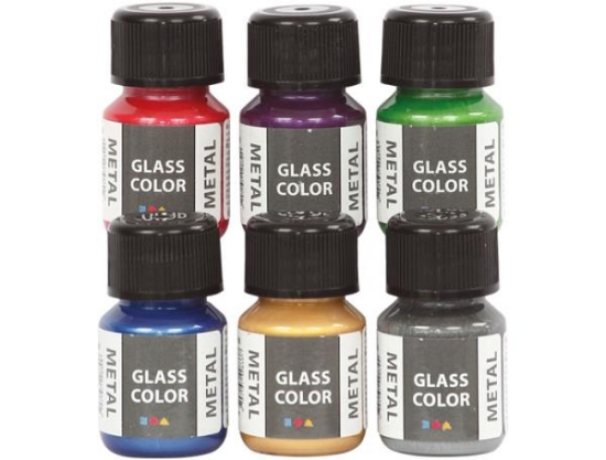 Image de Couleurs métalliques pour verre, étui de 6