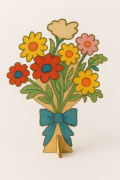 Image de Bouquet de fleurs en bois
