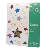 Image de Gommettes étoiles en mousse pailletée