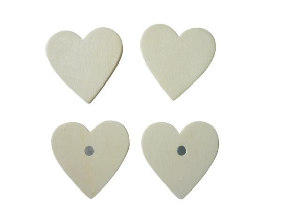 Image de Magnets bois coeurs, les 4