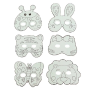 Image de Masques d'animaux à décorer, lot de 24